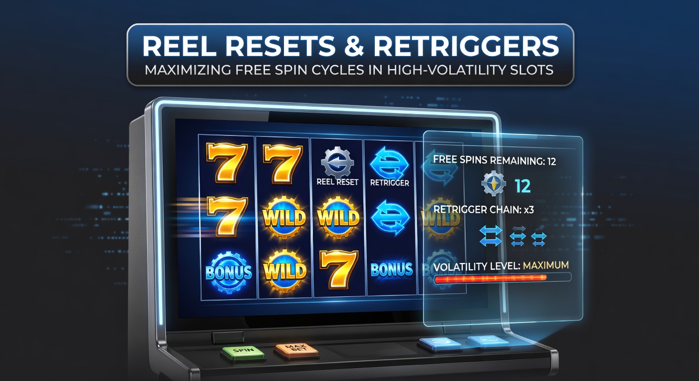 Close-up of retrigger event in a high-volatility slot, with extra scatters landing during free spins to add more rounds